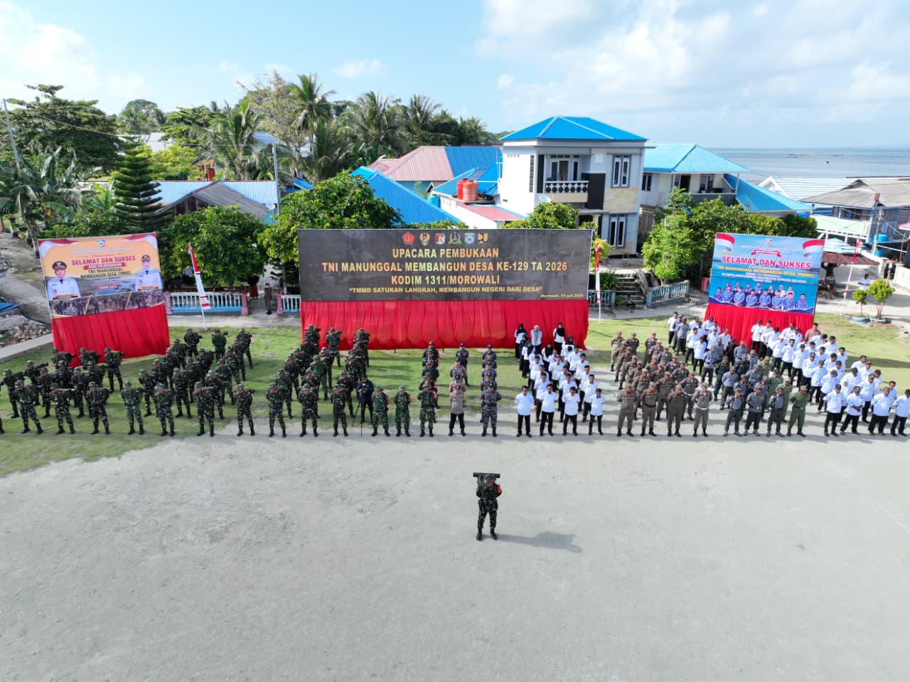 TMMD Ke-129 Resmi Dibuka di Pulau Umbele, TNI dan Pemda Bersinergi Percepat Pembangunan Desa