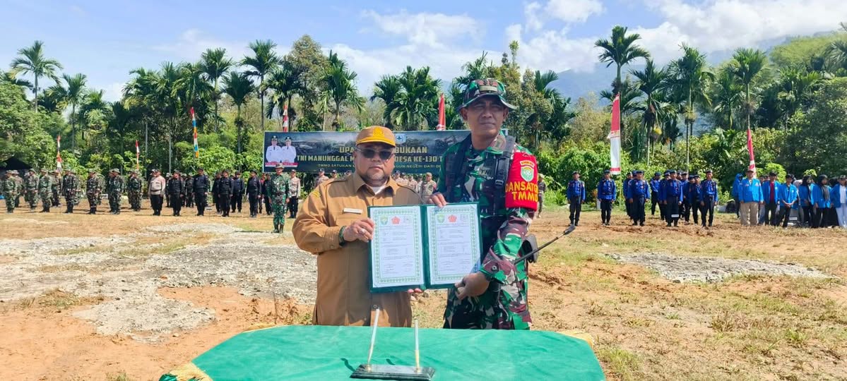 Sekda Agara Resmikan TMMD 130, TNI dan Masyarakat Bersatu Pembangun Desa