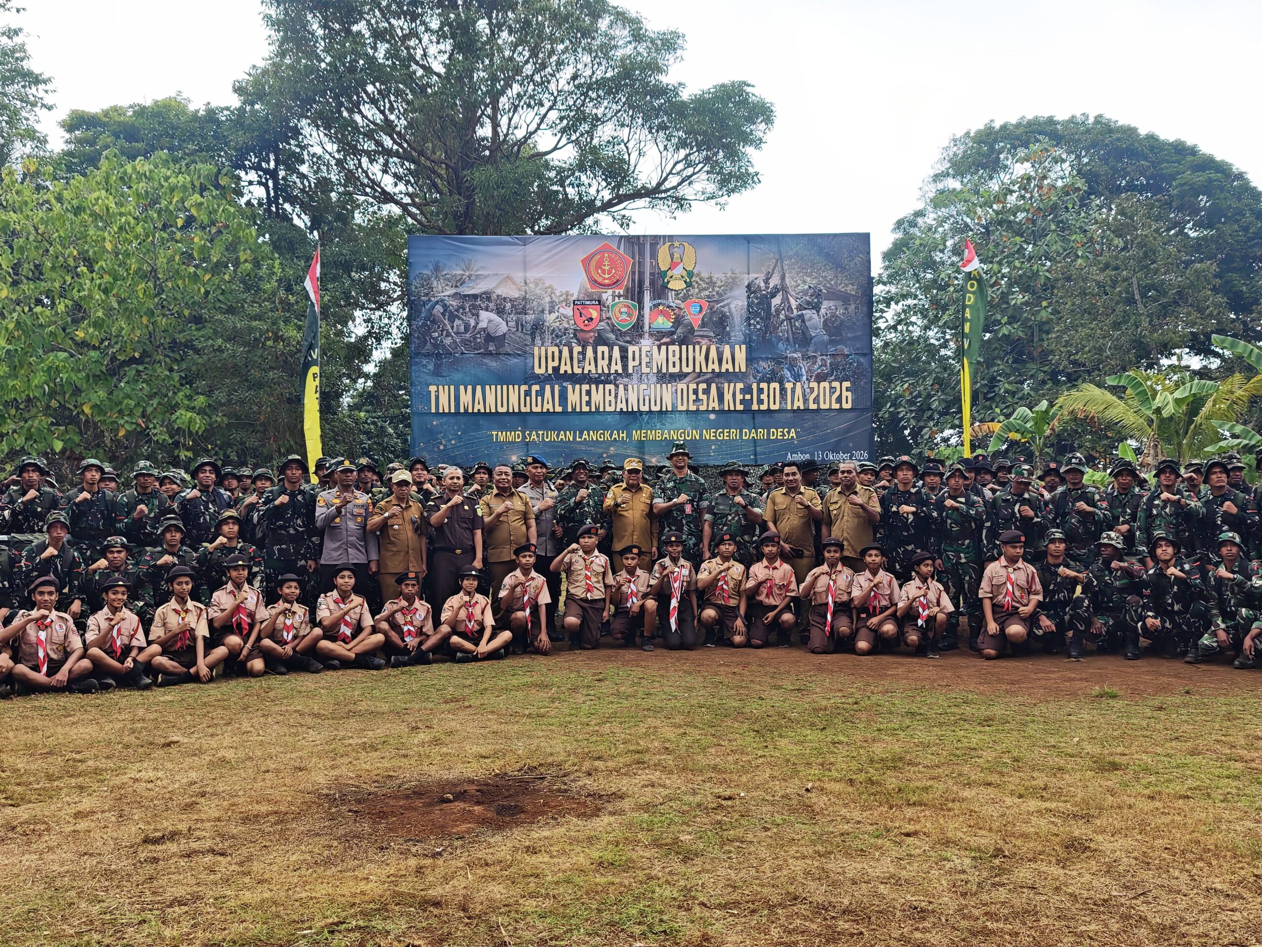 TNI dan Warga Ambon Berkolaborasi dalam Program TMMD ke-130 yang Resmi Diluncurkan